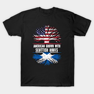 American Grown with Scottish Roots USA Flag T-Shirt